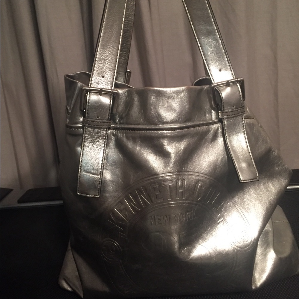 Overisized Kenneth Cole Silver Metallic Tote